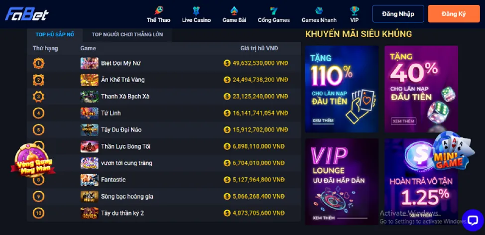 Hình ảnh hoàn trả thể thao và casino 5699win App